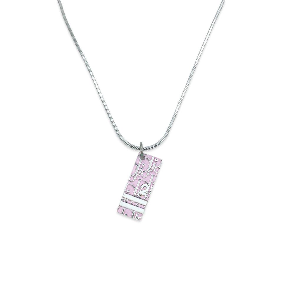 [정품] 디올 오블리크 핑크 트로터 펜던트 목걸이