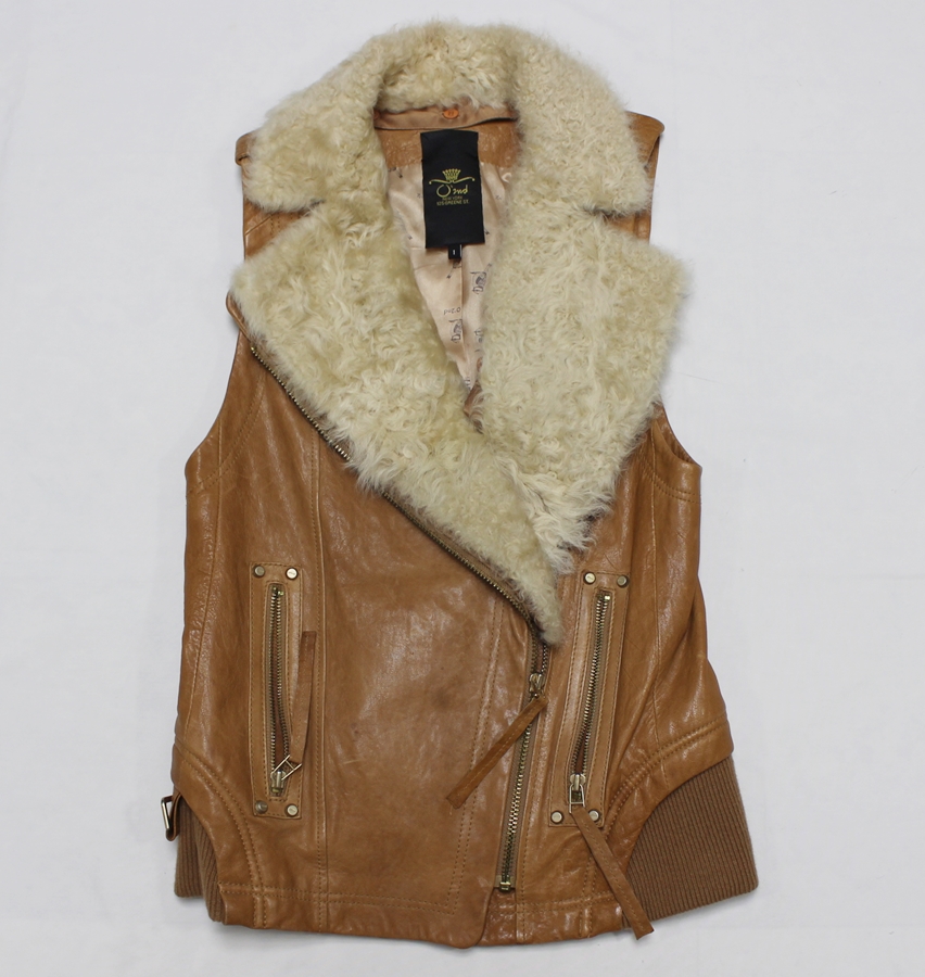 오즈세컨 여성 85 양가죽 자켓 조끼 양털카라 탈부착