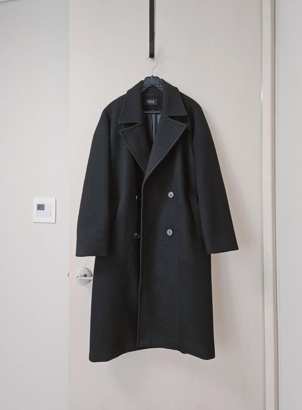 루즈핏 벨티드 더블코트