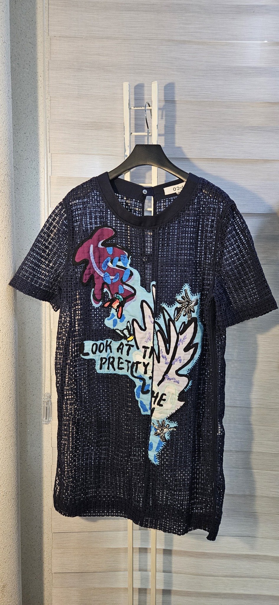 오즈세컨즈 네이비 롱 블라우스