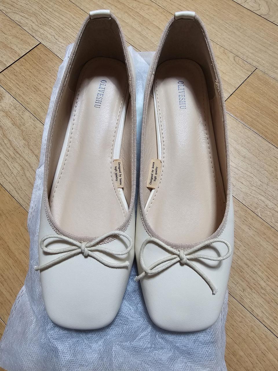 곰블리 리본 플랫슈즈