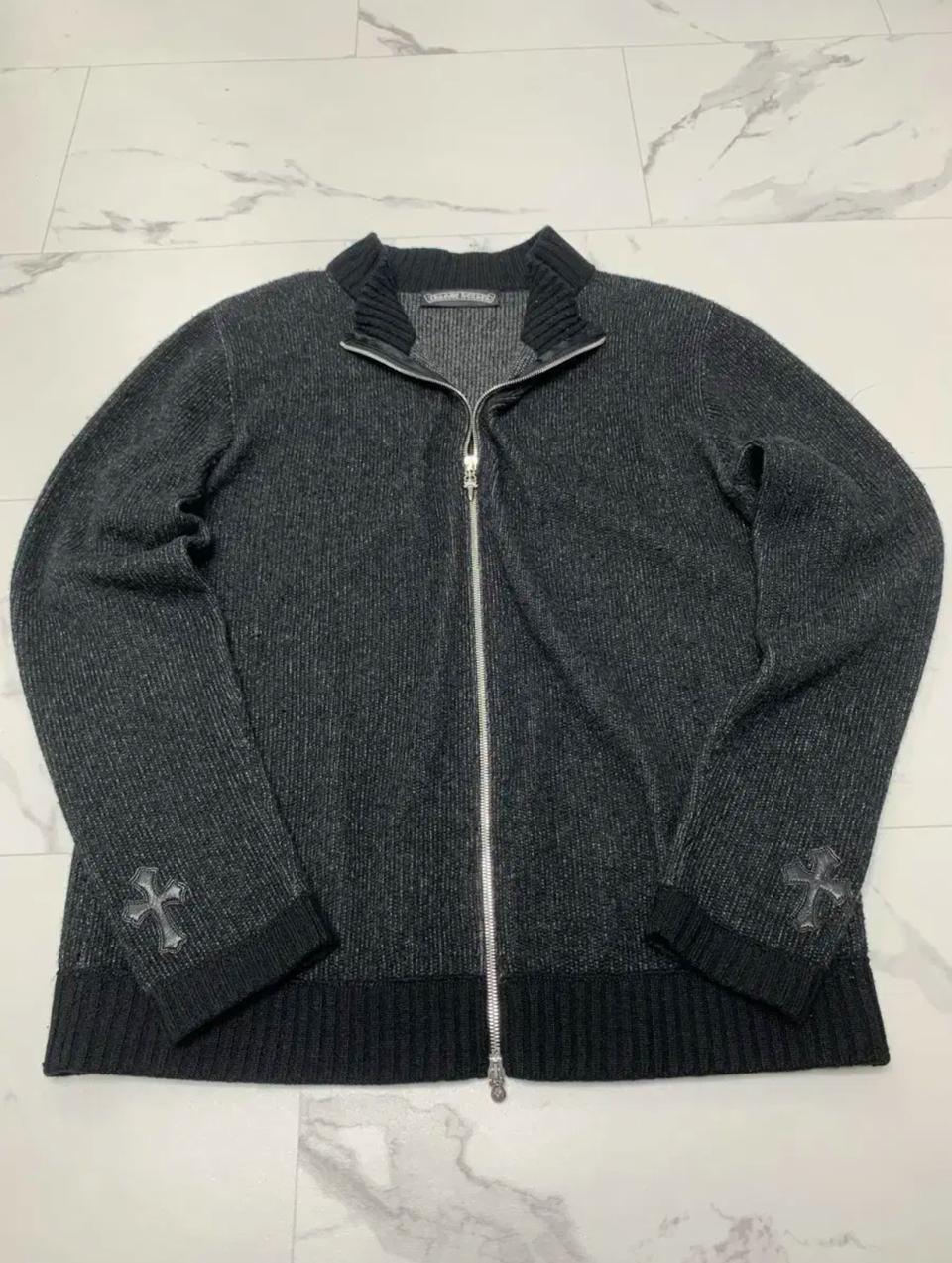 크롬하츠 멀티 레더패치 캐시미어 집업