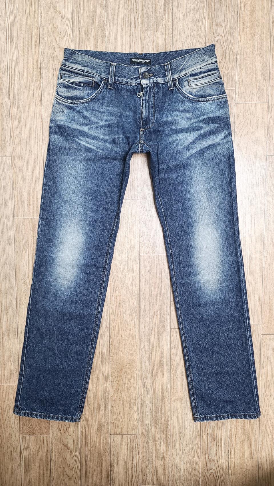 정품 돌체앤가바나 히든플레이트 일자핏 청바지 46