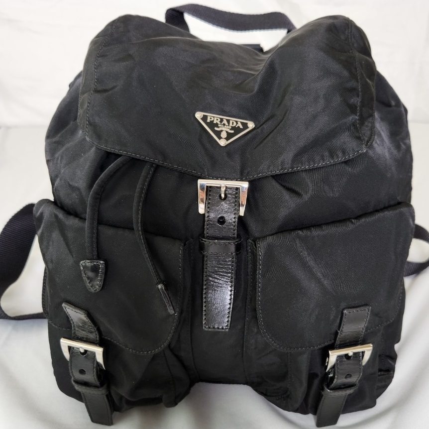 프라다 나일론 미듐 블랙 백팩