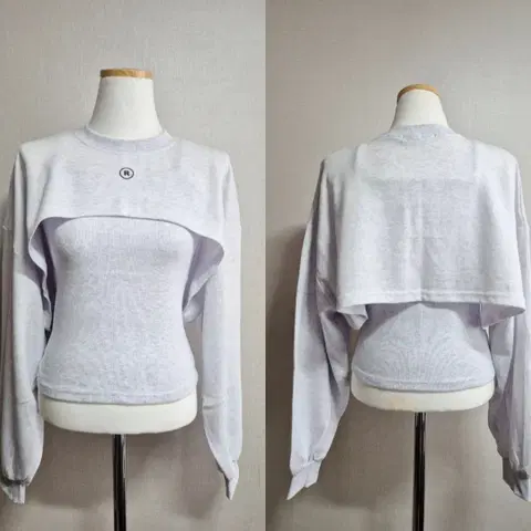 <새상품>(고퀄/국산)나시set 언더붑 크롭 맨투맨 티셔츠