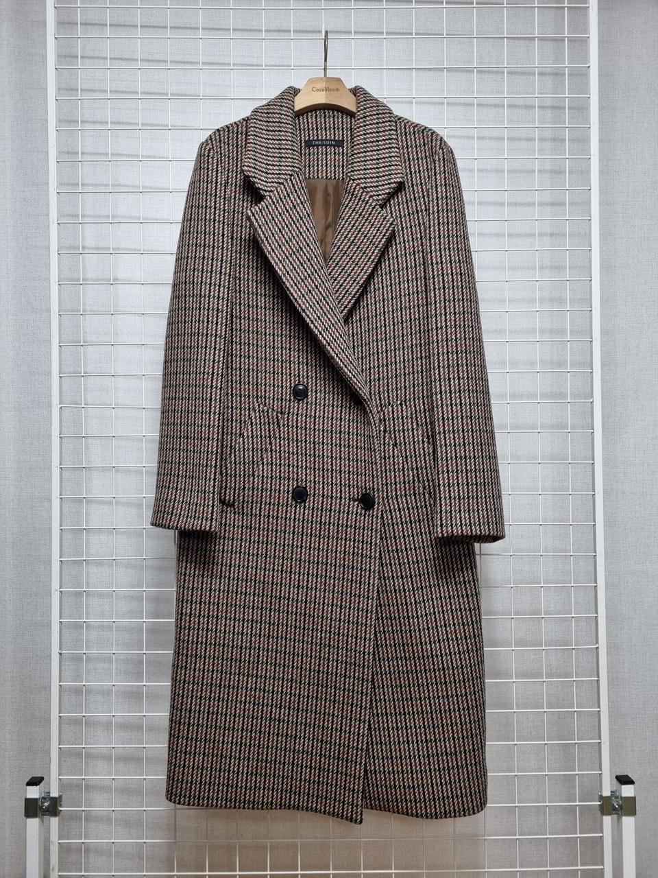 더수인 체크 모직코트