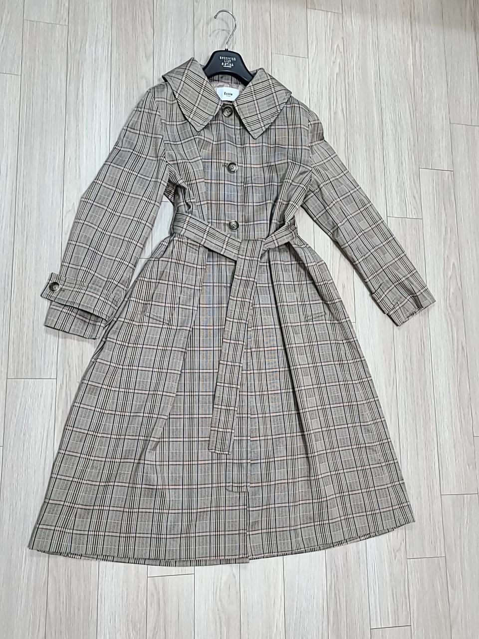 체크 트렌치코트 55-66, 미사용