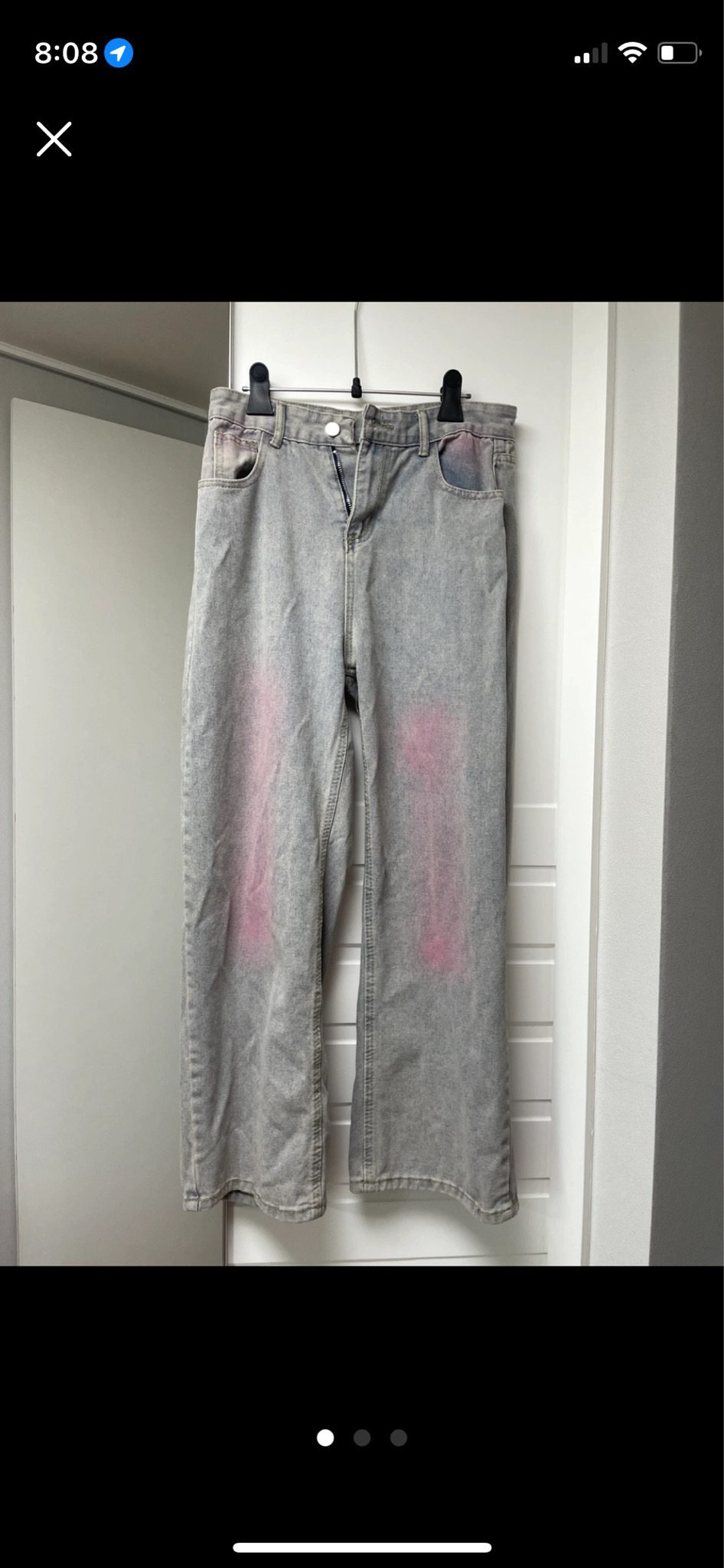 66 연청 핑크 힙합 청바지