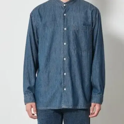 에잇세컨즈 헨리넥 데님셔츠 청남방