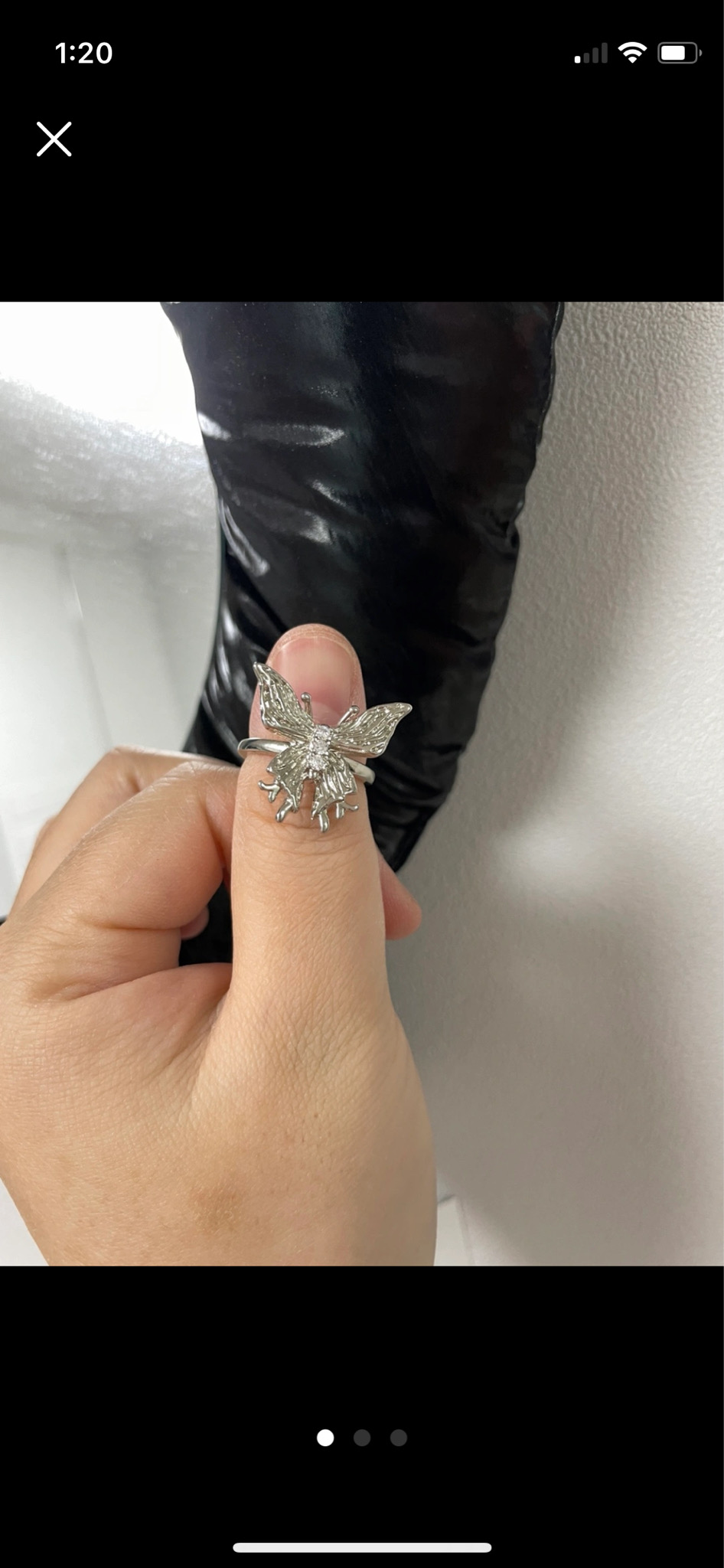 여성 나비 반지