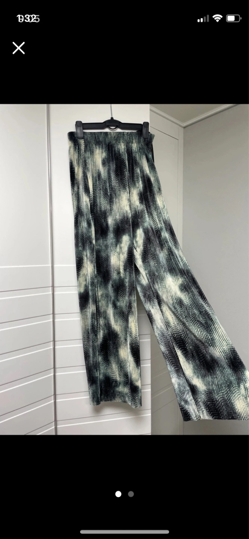 66-77 플리츠 와이드 팬츠 라지