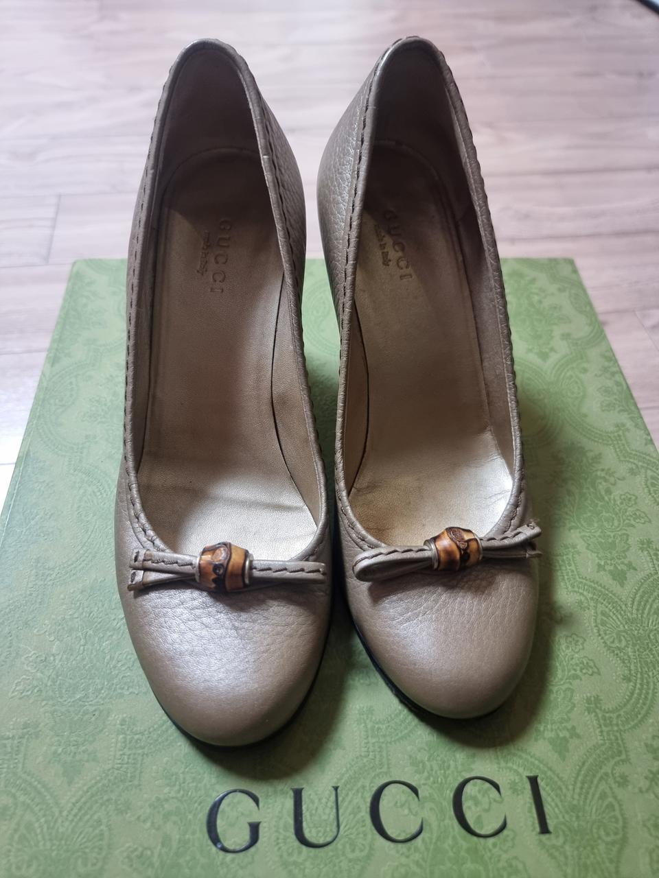 정품)구찌 뱀부 여성 하이힐 구두 225