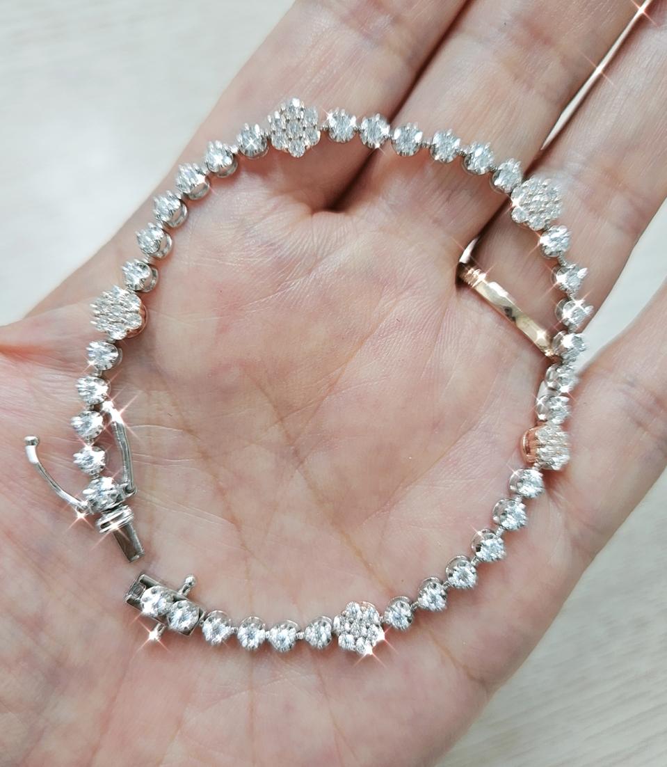 새거)실버 s925 모이사나이트 테니스팔찌