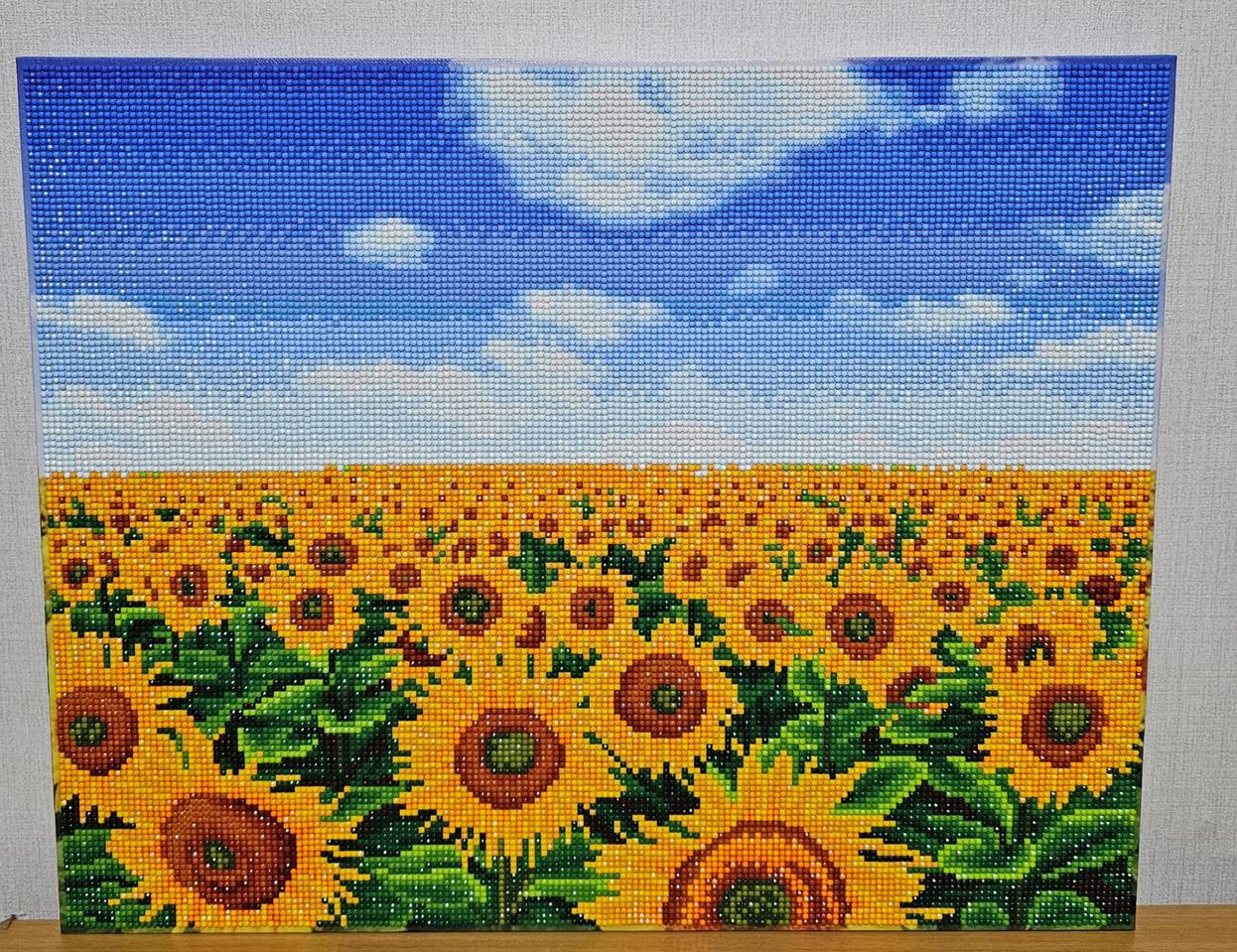 해바라기 들판 보석십자수 완성품