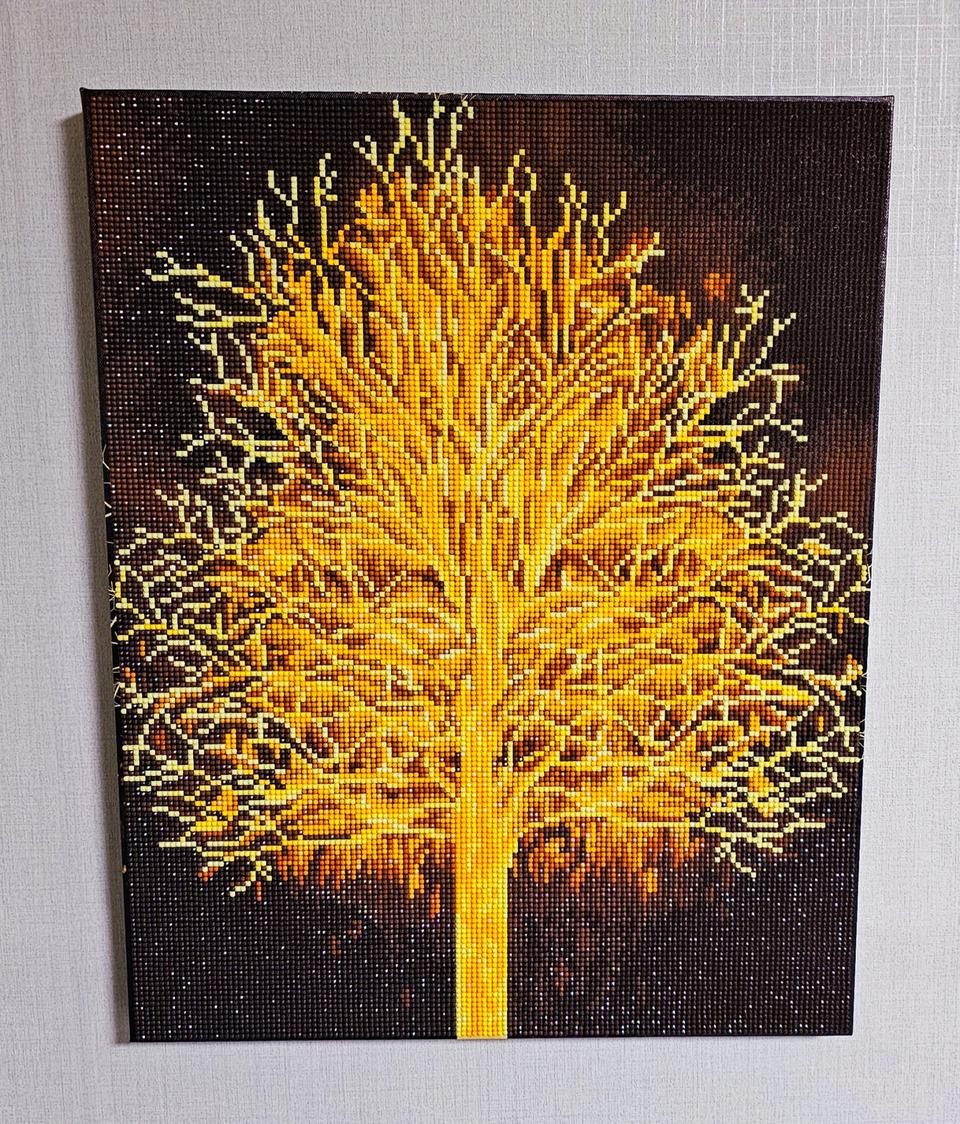 황금나무 보석십자수 완성품