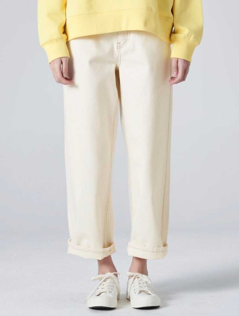 에잇세컨즈 오트밀 와이드 코튼 팬츠