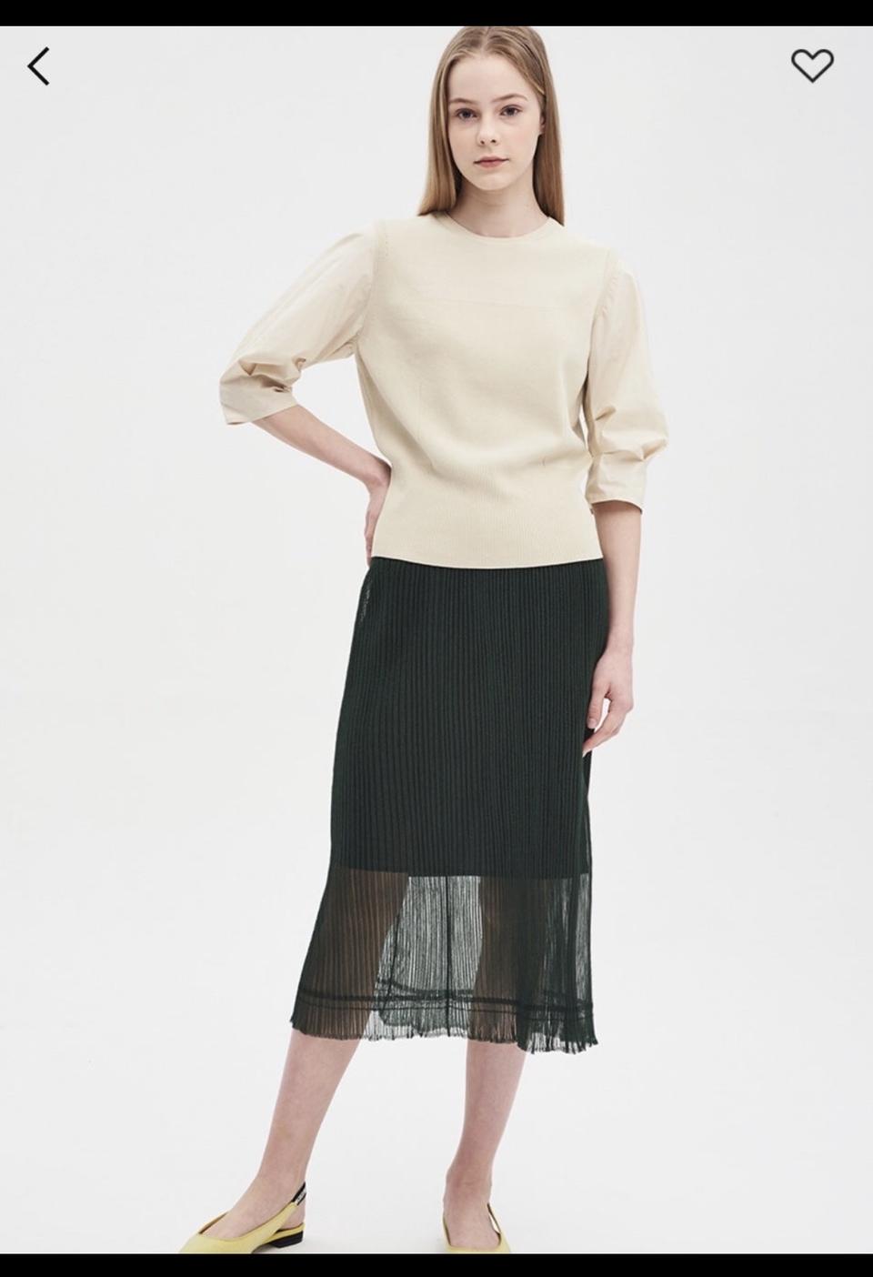 타임 소매블록 니트