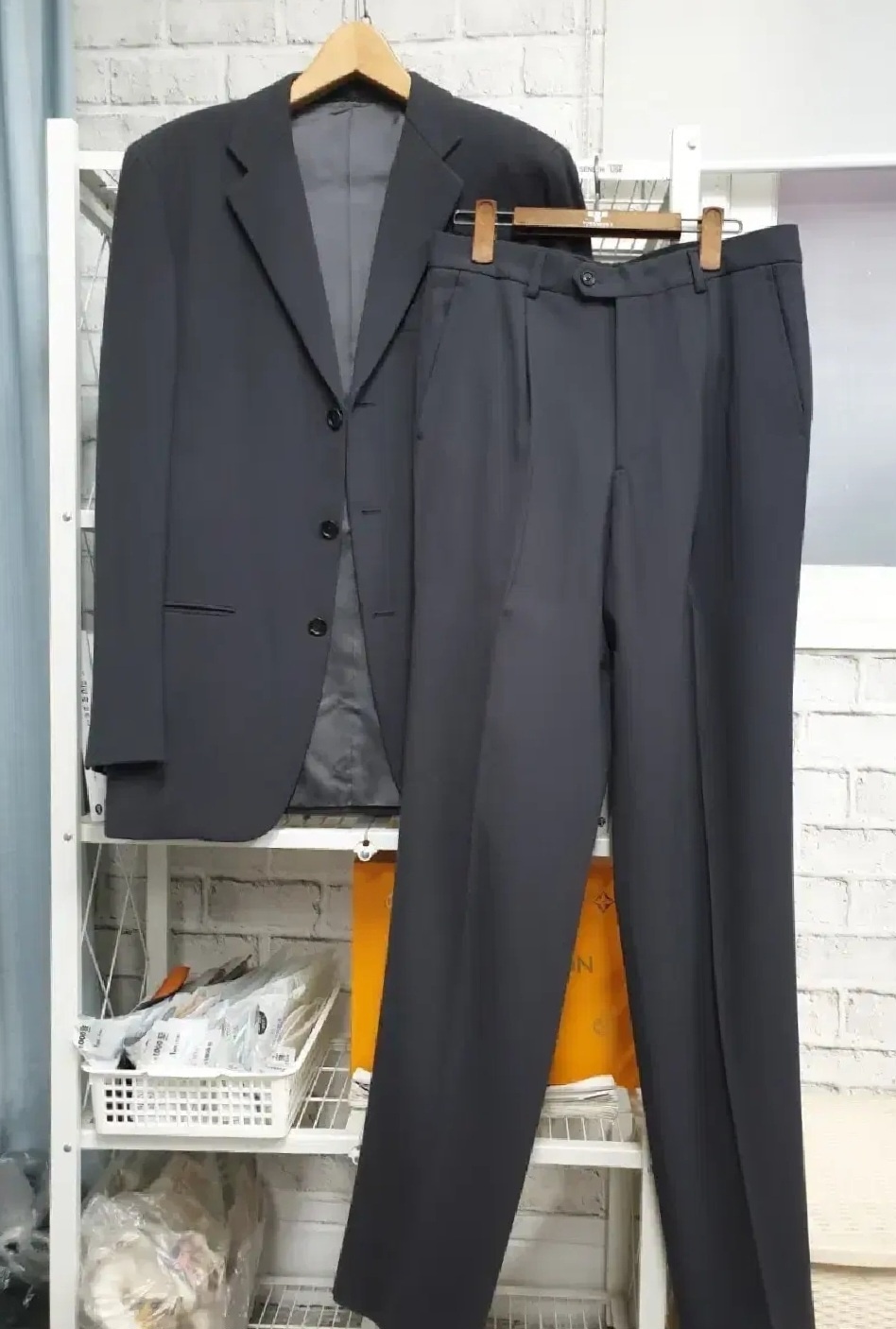 타임옴므 남성 정장세트 봄.가을용 상의100 하의32인치 MA80