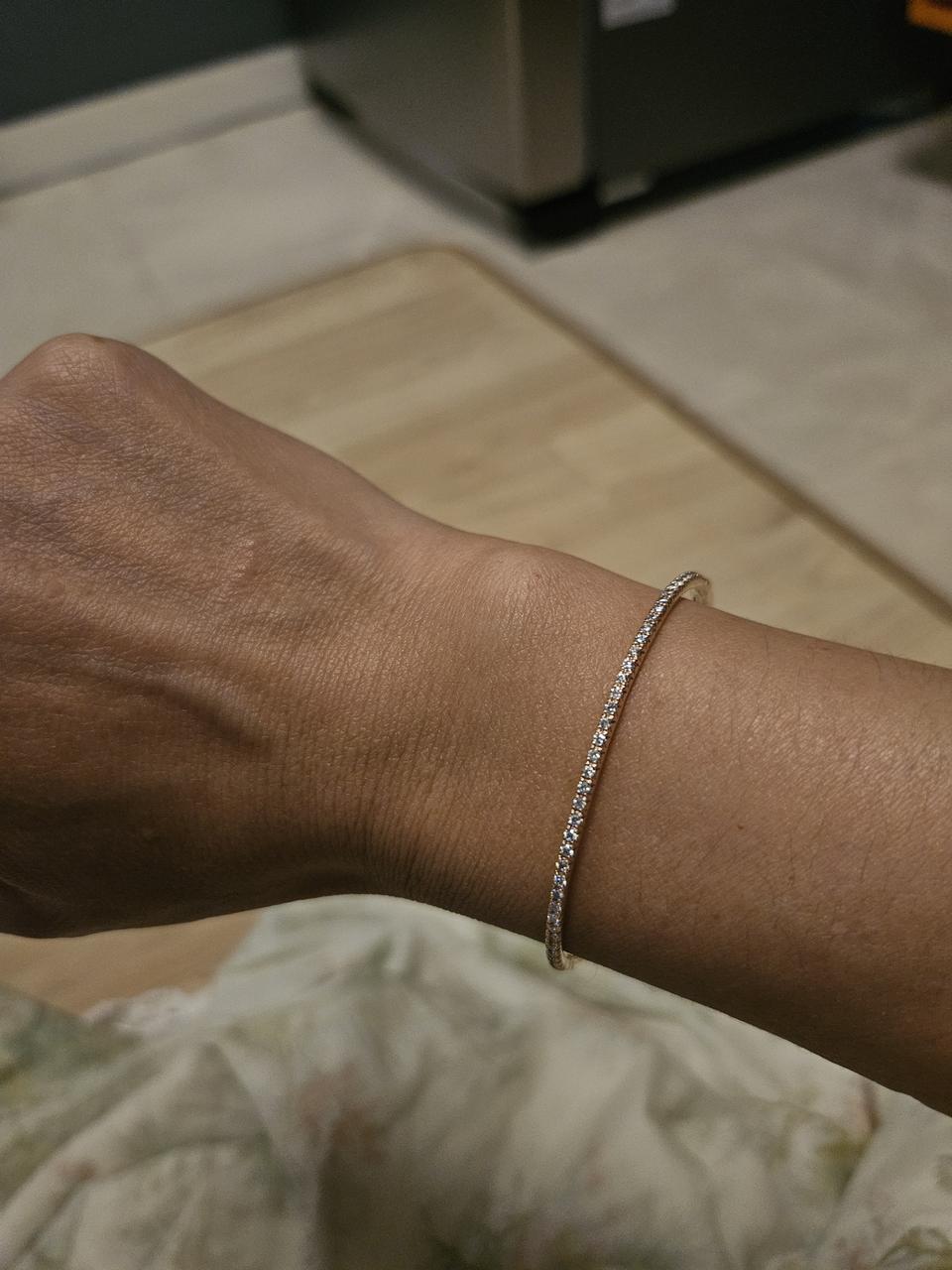 14k 화이트 다이아몬드 뱅글팔찌