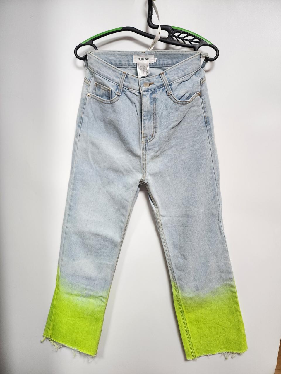 여성 그라데이션 연청 일자 청바지 S