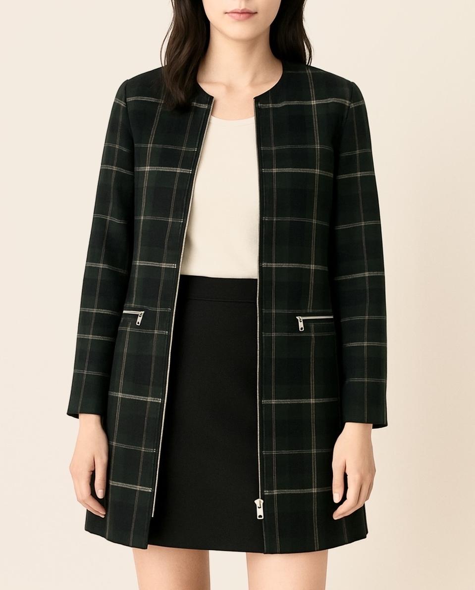 체크  간절기 자켓 55 (새상품)