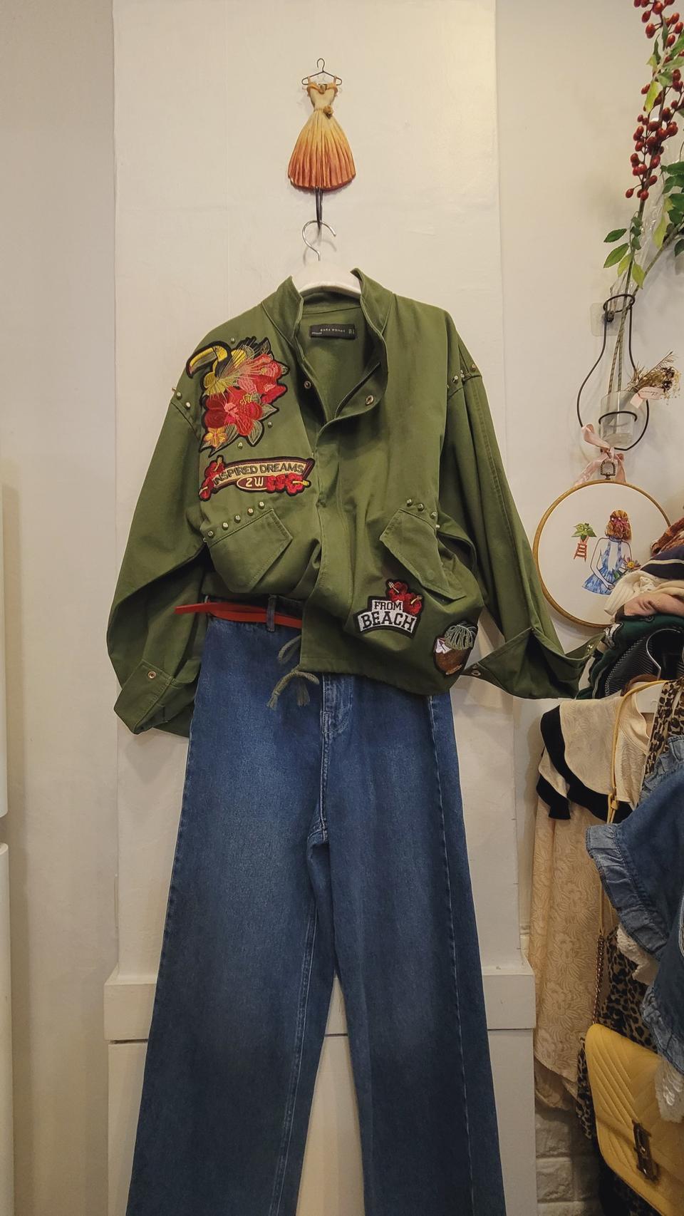 자라 자수와팬 야상