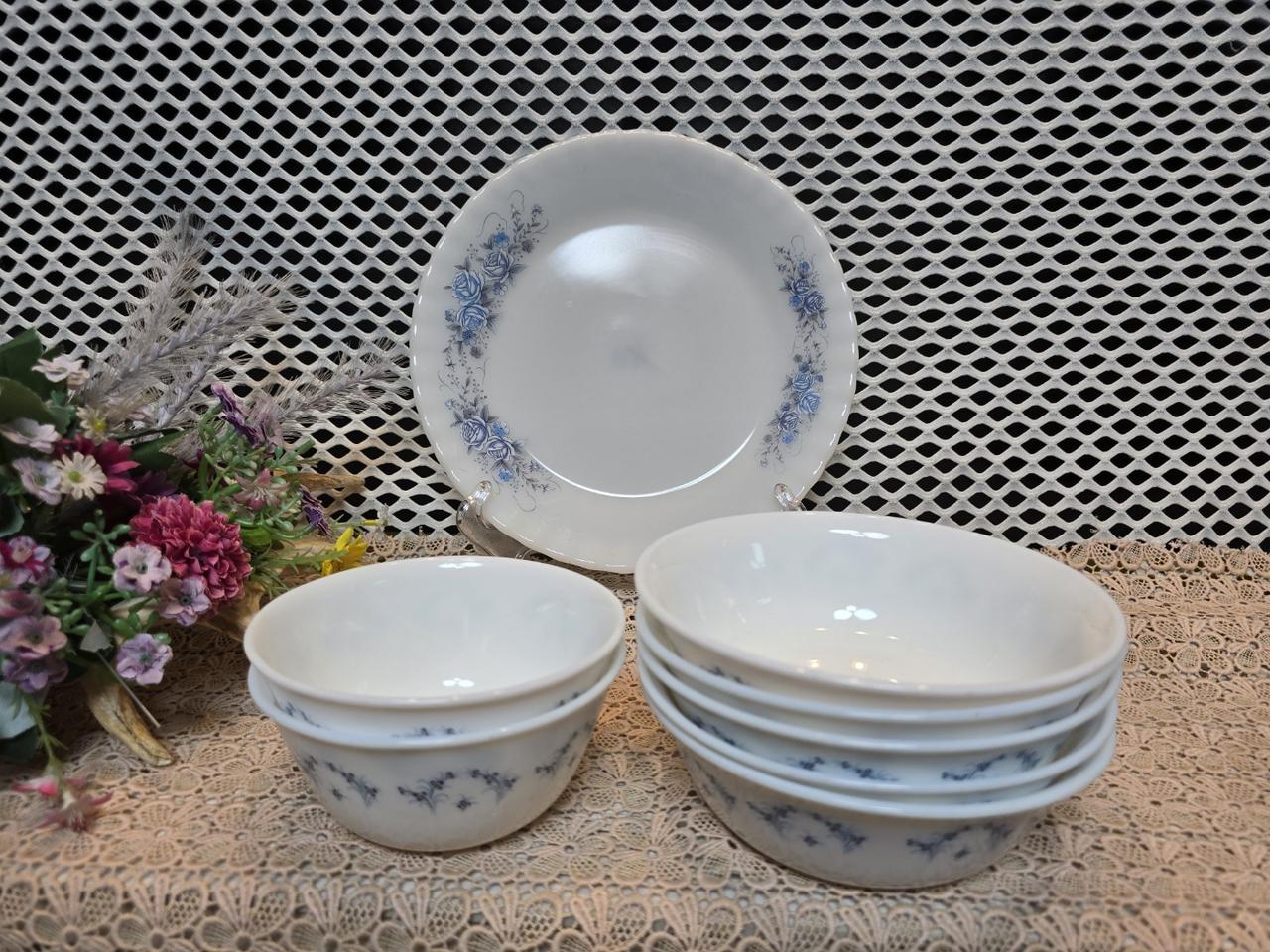 국내 앤틱 코렐리아 밀크글라스 7점