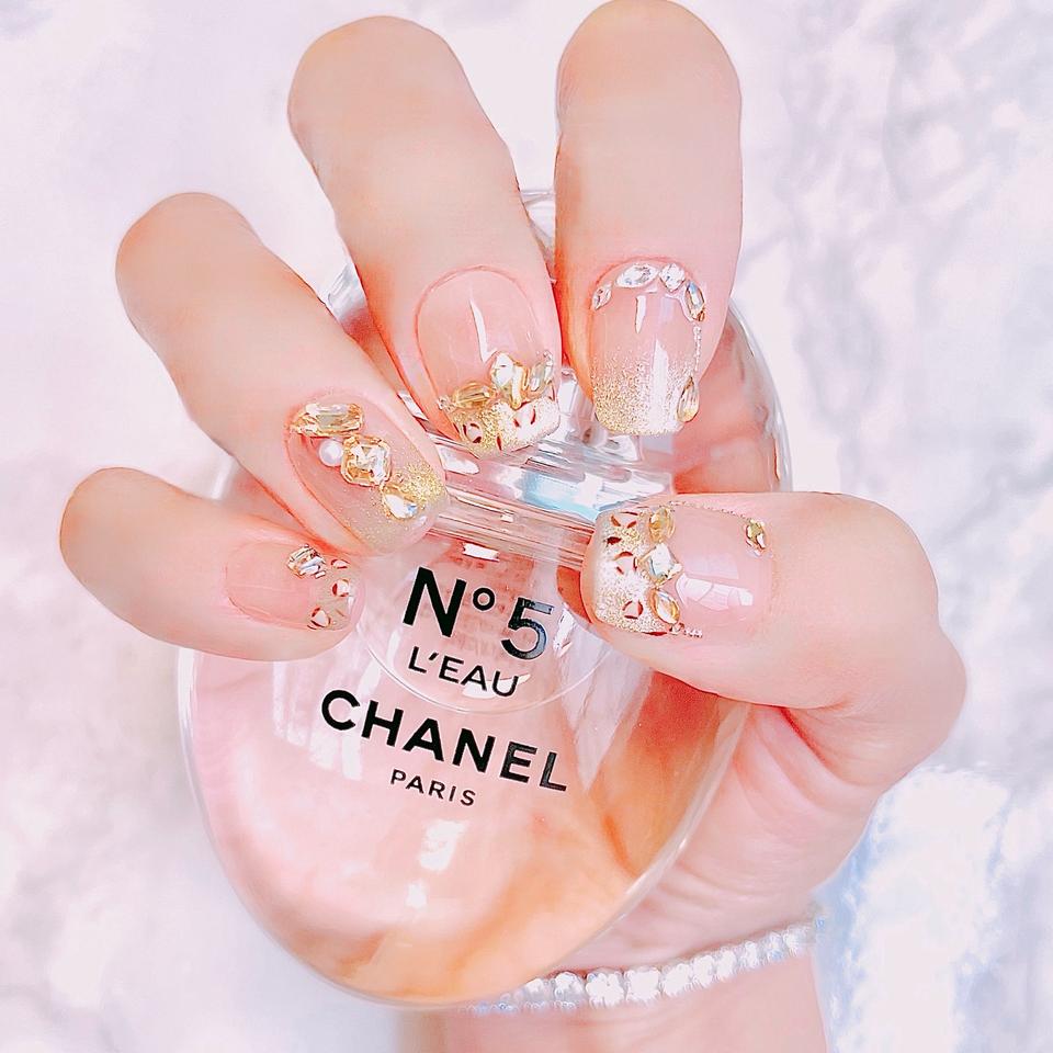 골드&호피 쥬얼리 젤네일(L)