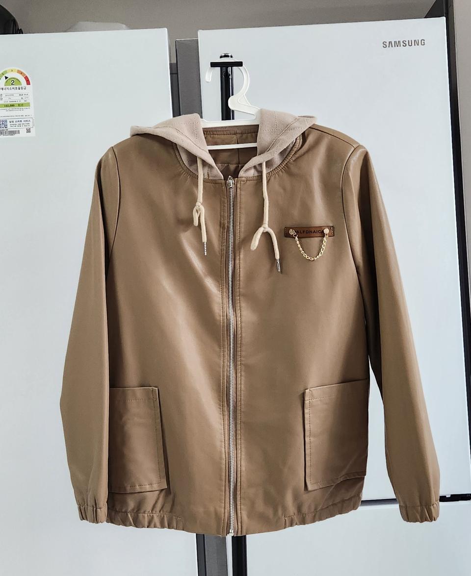 후드짚업 레더자켓