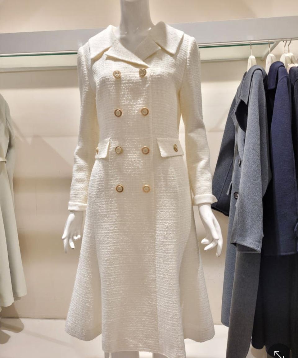 새제품.지고트 트위드 원피스 55사이즈.아이보리색