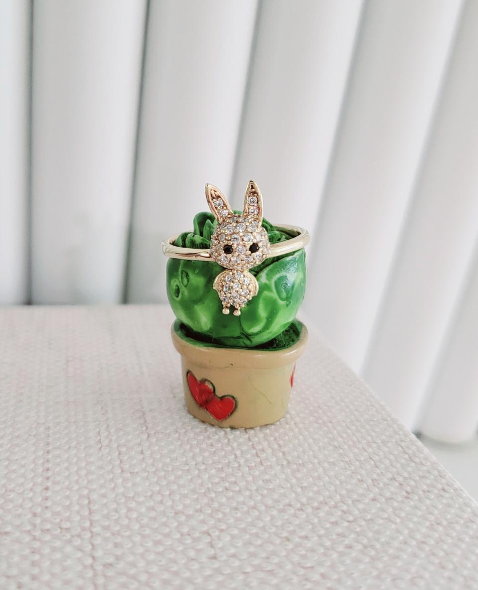 14k토끼입체반지/12호