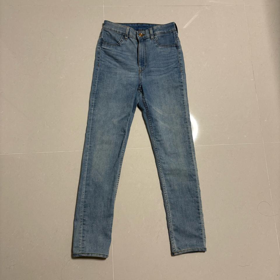 정품 H&M 여성 하이웨스트 데님팬츠 스판 청바지