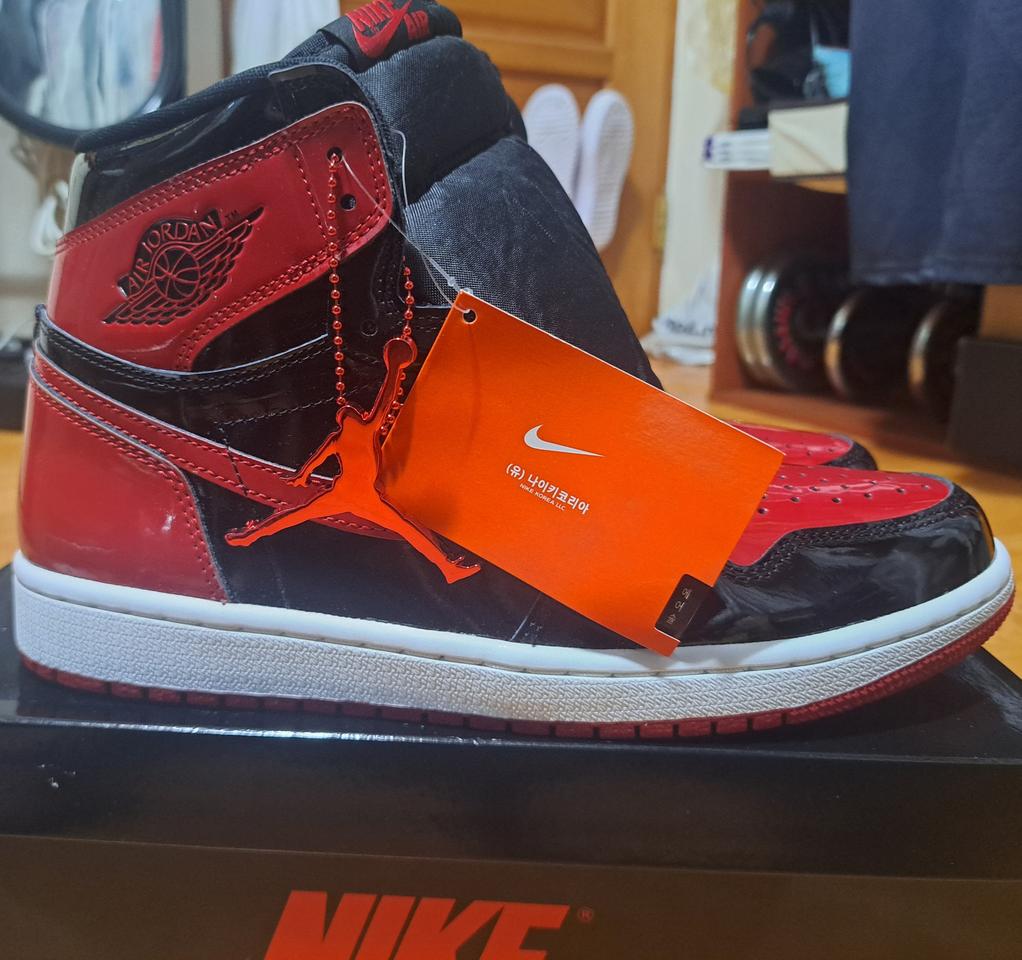 270)나이키 에어 조던 1 레트로 하이 OG 페이턴트 브레드