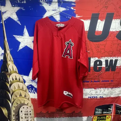 새상품급 마제스틱 la에인절스 오버핏 아노락져지 2XL