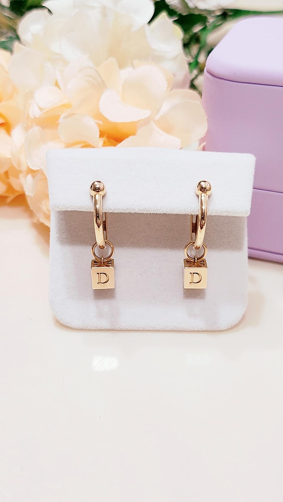 @정리가@ 18k 볼드 큐브링 원터치귀걸이