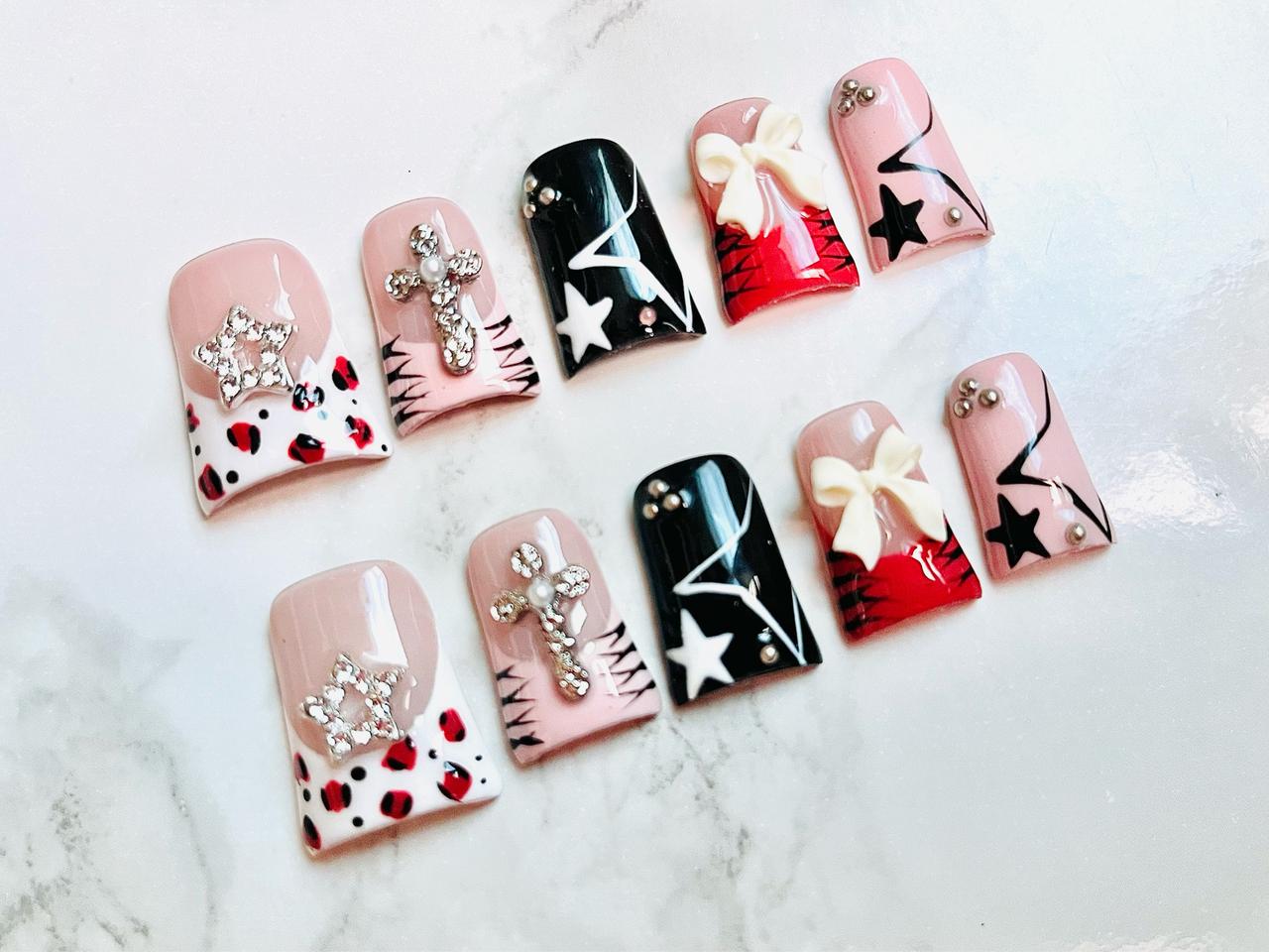 펑크&부츠컷 네일 (L) - 연장젤 팁젤 사용 ok!!