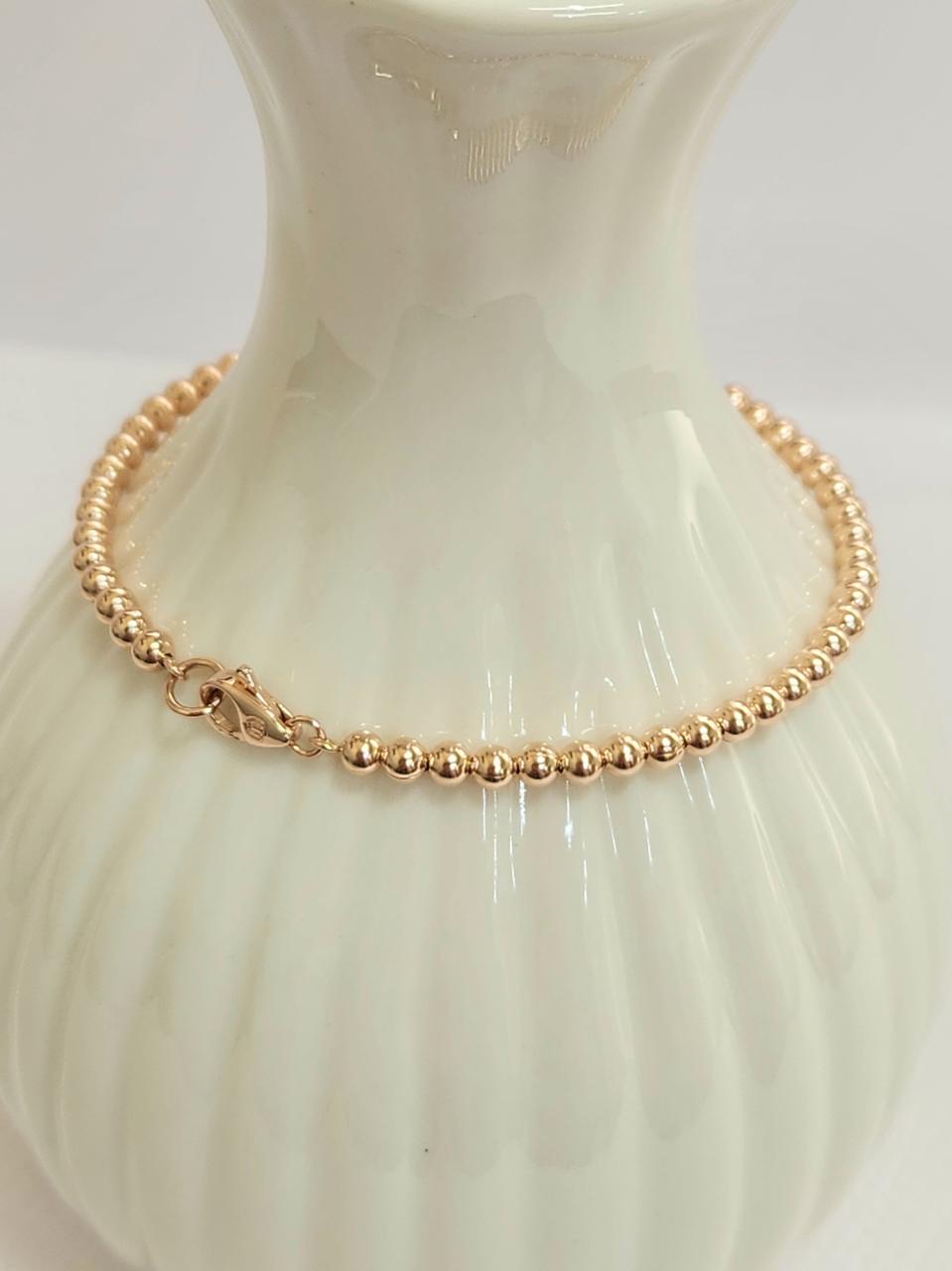 14K.18K 볼팔찌 3mm.새상품