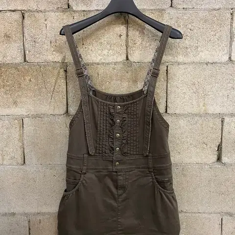 버버리 멜빵 스커트