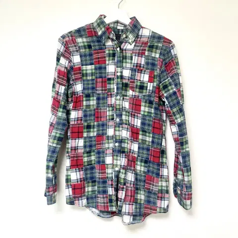 새빌로우 퀼팅 체크 셔츠