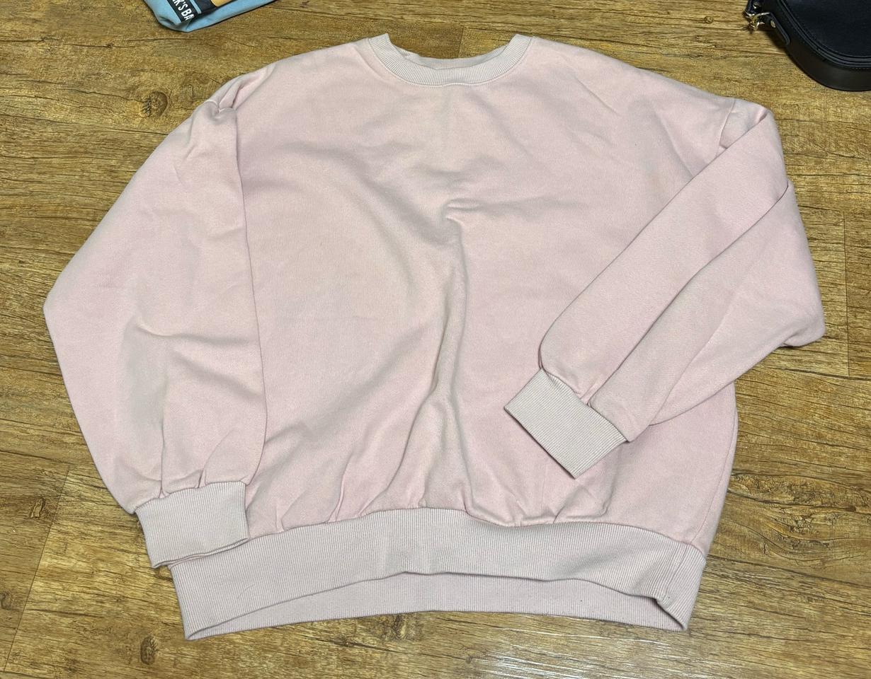핑크색 맨투맨 스웨트 셔츠 긴팔티 라지사이즈 오버핏 긴옷