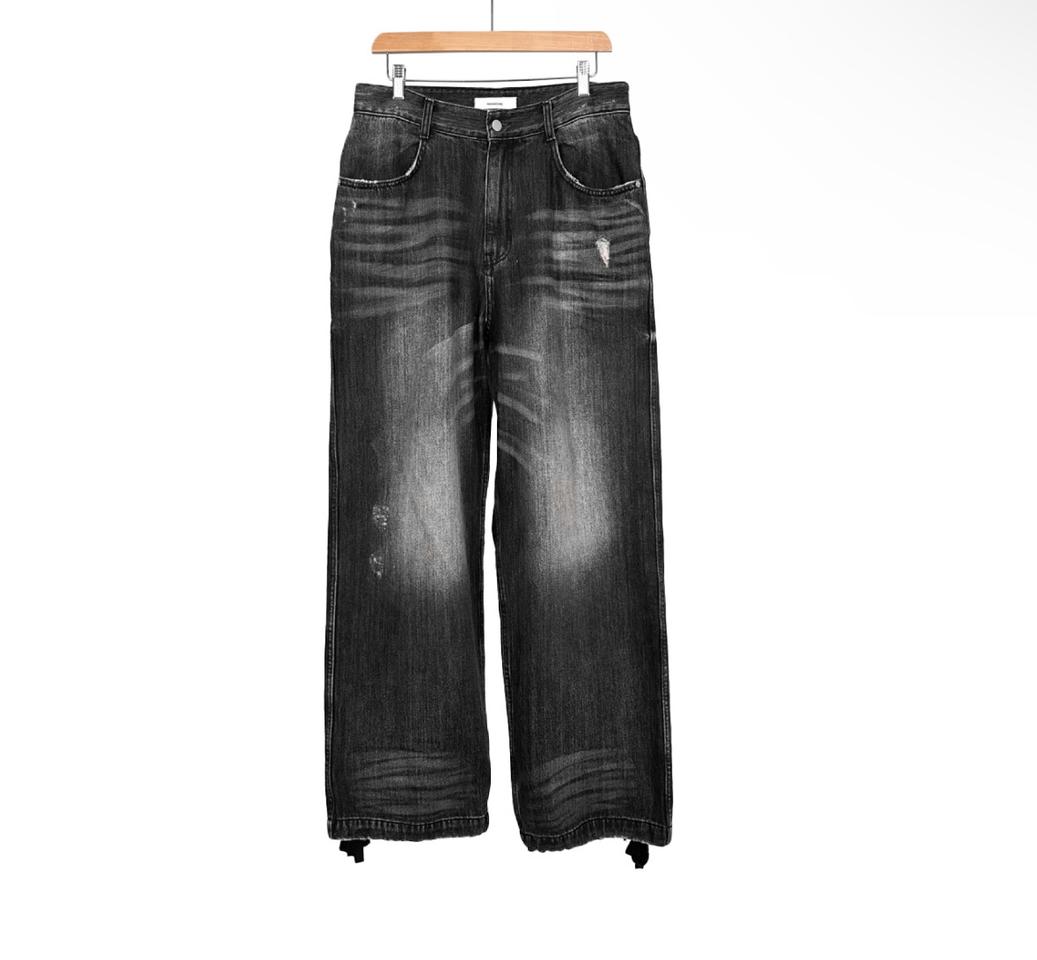 [1] Nonnod 논노드 더블 포켓 재패니스 데님 팬츠 워시드 블랙