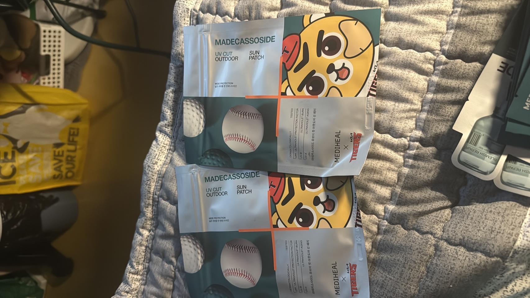 기아타이거즈 와이드패치 자외선차단 새상품2개 일괄