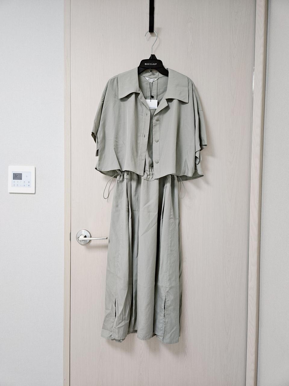 나이스클랍 셔츠 레이어드 원피스(새상품)