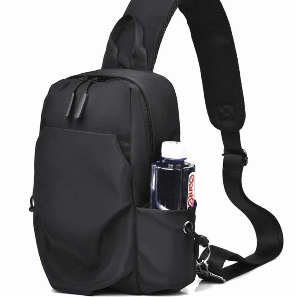 [슬링백/크로스백] 올블랙 경량 멀티포켓 슬링백 남여공용 미니 크로스백