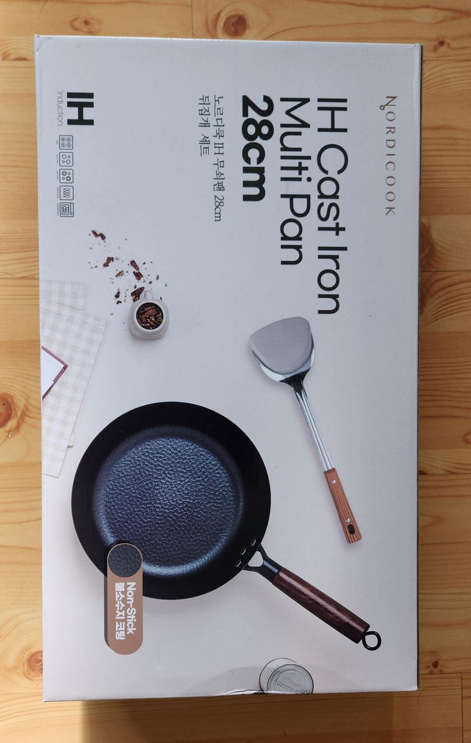 (새상품)노르디쿡 IH 무쇠팬 28cm(뒤집기)