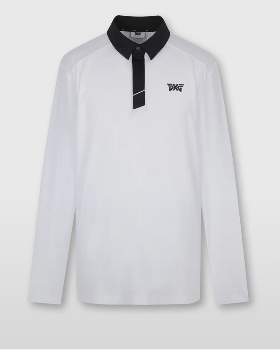 PXG 남성 타공 카라 긴팔 티셔츠