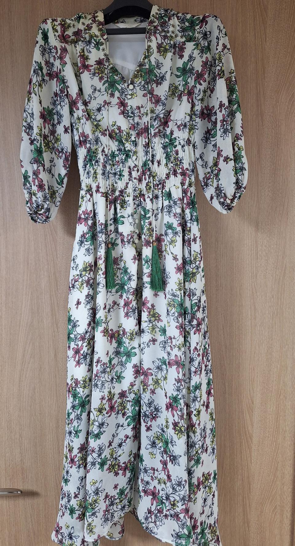 제시뉴욕 플라워 쉬폰 롱원피스 44사이즈