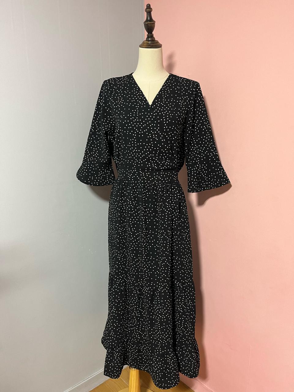 도트 롱 원피스