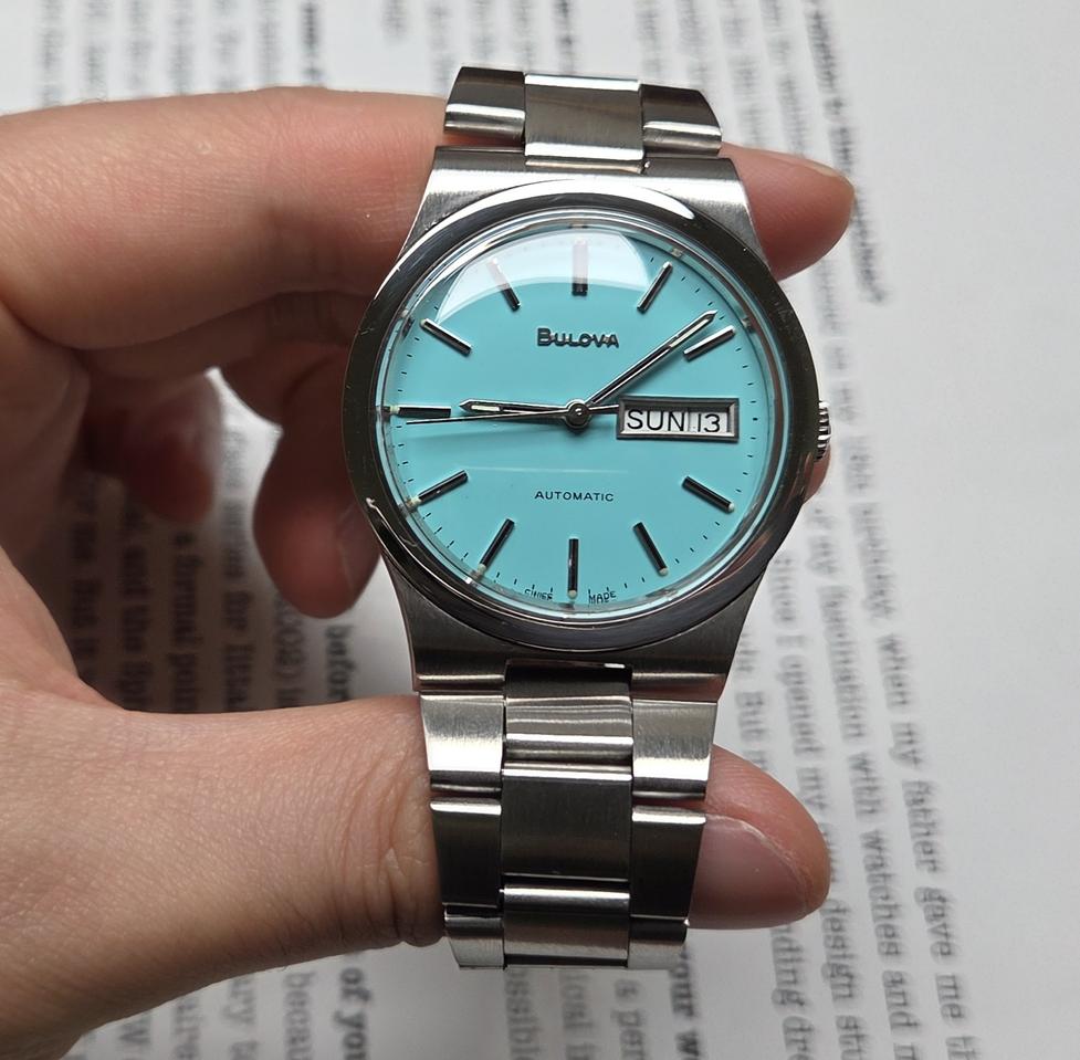 빈티지 부로바 제네브 데이데이트 민트 통줄 브레이슬릿 ver.