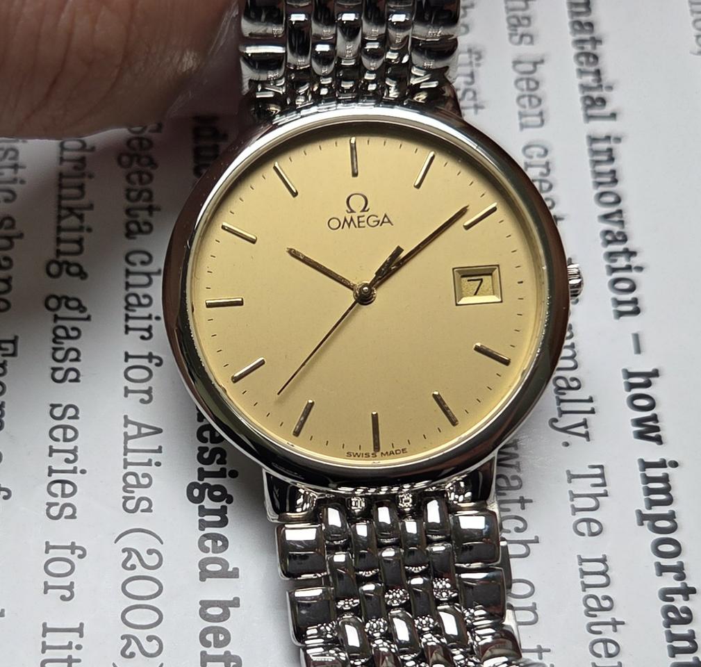 빈티지 오메가 드빌 동전쿼츠 샴페인골드판 싱글데이트 쓰리침 ver.
